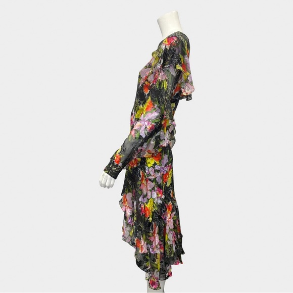 Preen by Thornton Bregazzi Women’s Floral Burnout Midi Sheath Dress, Size Small - Picture 3 of 16